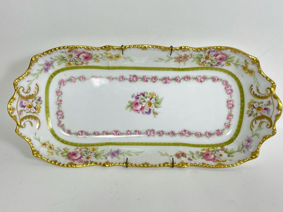 Hand Painted Limoges France Serving Platter 12.5 X 5.5 [Photo 3]