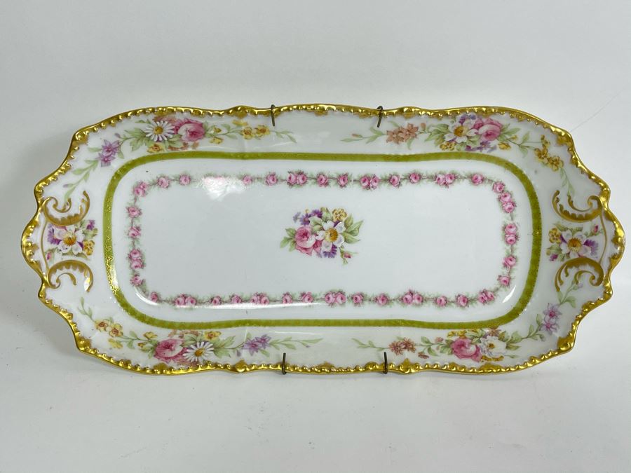 Hand Painted Limoges France Serving Platter 12.5 X 5.5 [Photo 1]