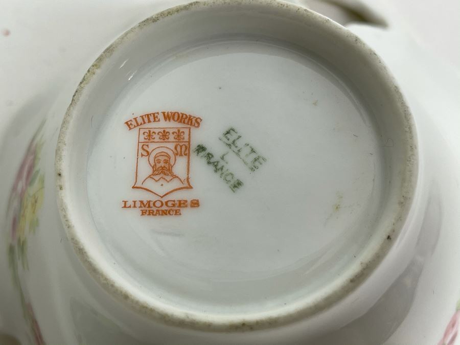 Elite Works Limoges France Gravy Boat With Dish 7.5W [Photo 6]