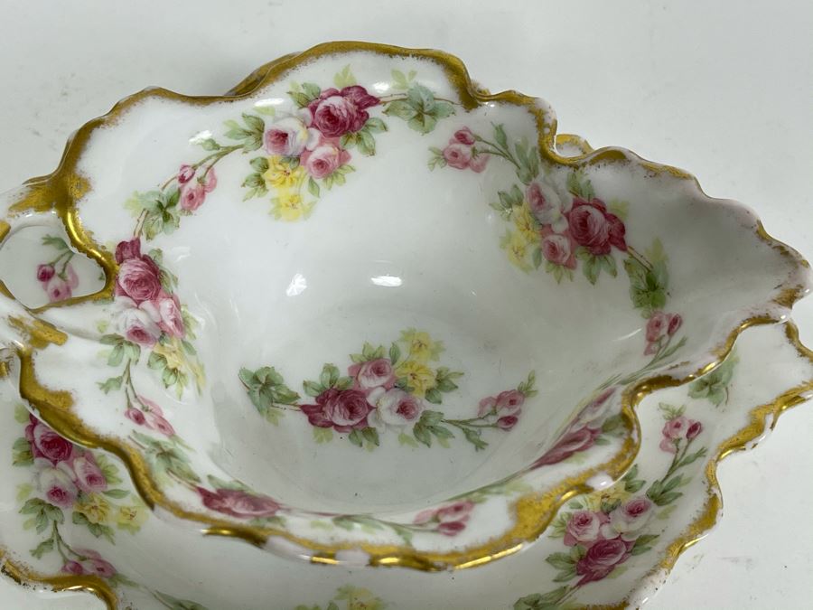 Elite Works Limoges France Gravy Boat With Dish 7.5W [Photo 4]