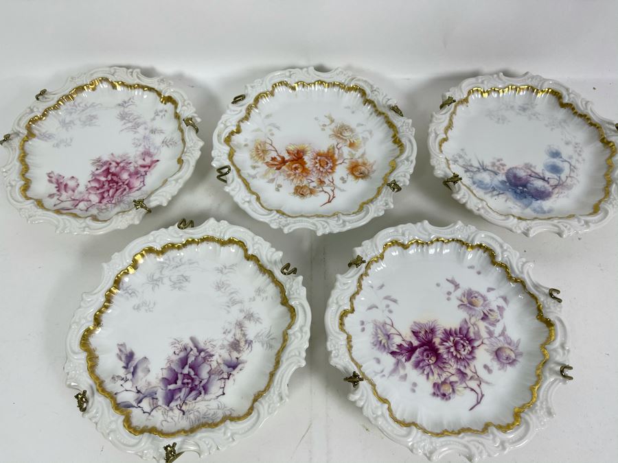 Set Of Five French T&V China Plates 6W [Photo 3]