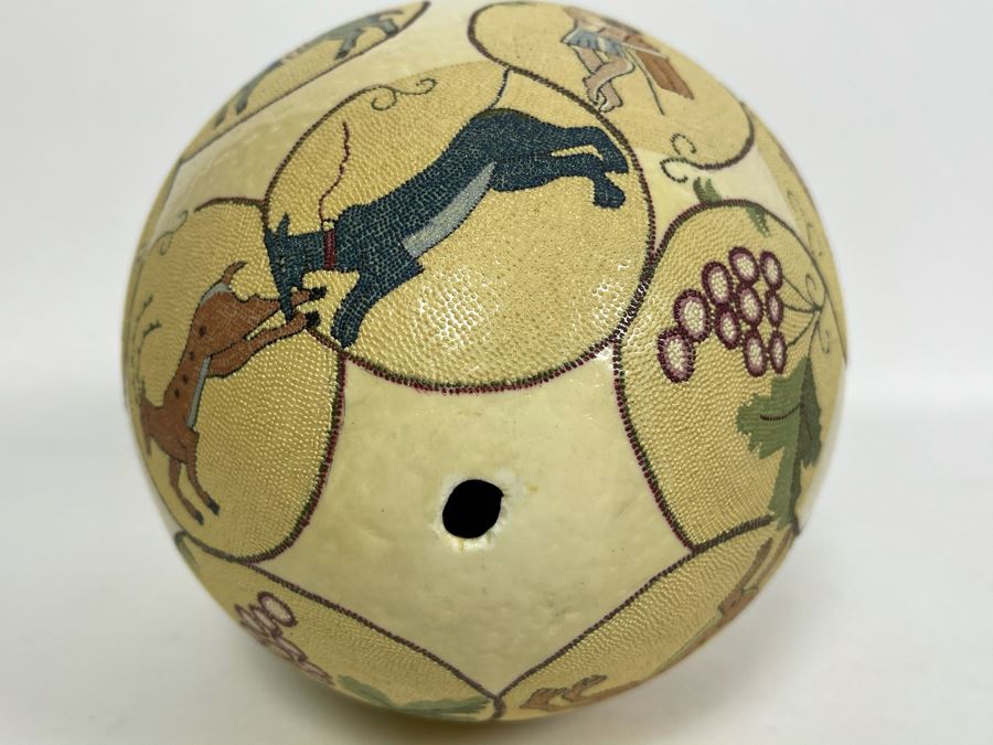 Hand Painted Tree Of Life Ostrich Egg 7H [Photo 9]