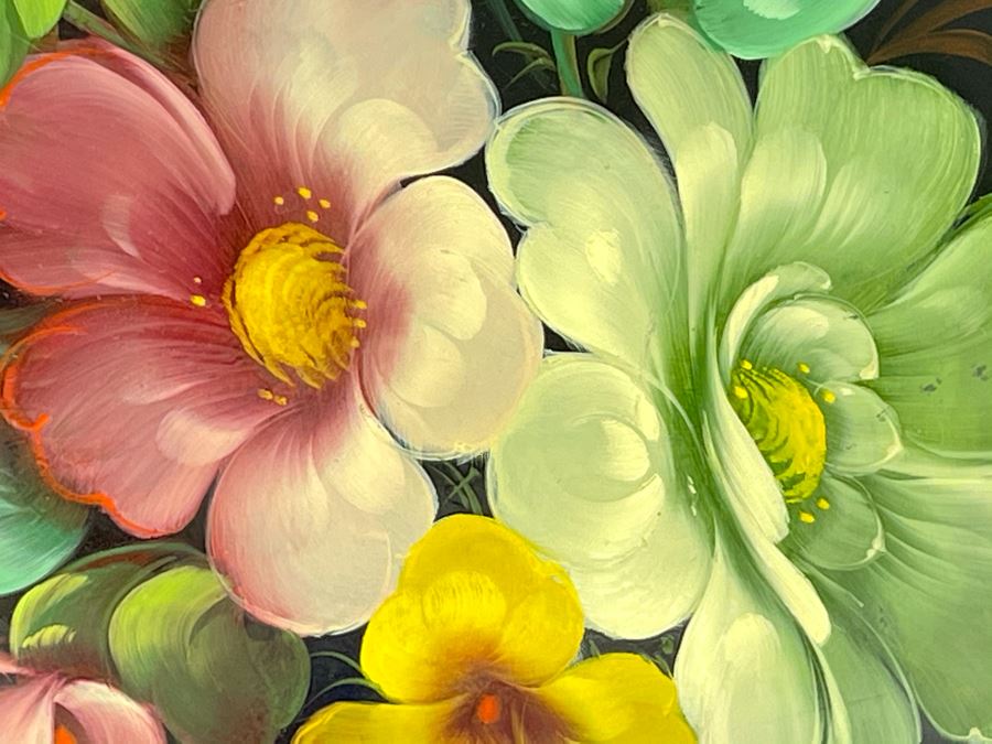 Vintage Soviet Union Hand Painted Russian Metal Serving Tray 12R [Photo 3]