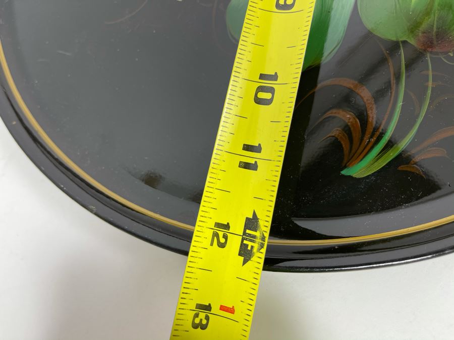 Vintage Soviet Union Hand Painted Russian Metal Serving Tray 12R [Photo 5]