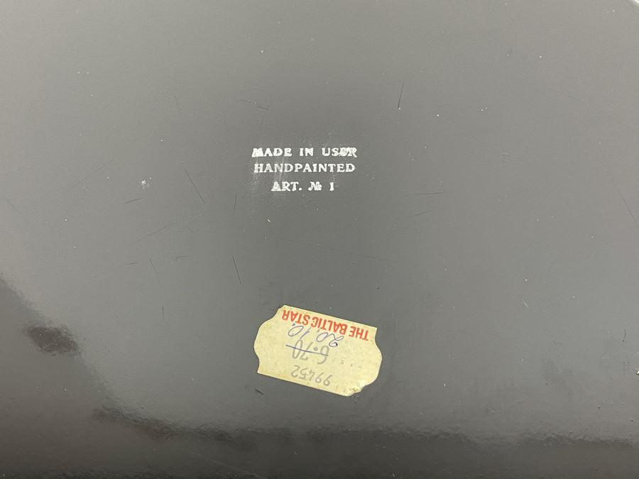 Vintage Soviet Union Hand Painted Russian Metal Serving Tray Signed 12R [Photo 4]