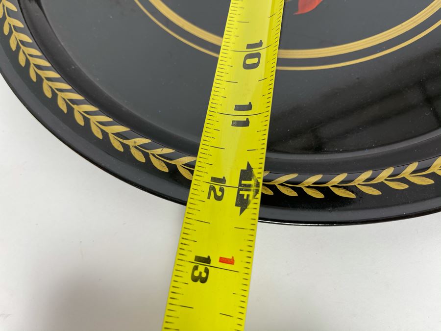 Vintage Soviet Union Hand Painted Russian Metal Serving Tray Signed 12R [Photo 5]