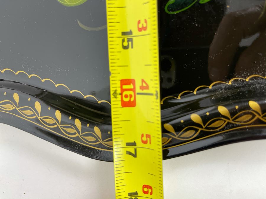 Vintage Soviet Union Hand Painted Russian Metal Serving Tray Signed 17 X 14 [Photo 7]