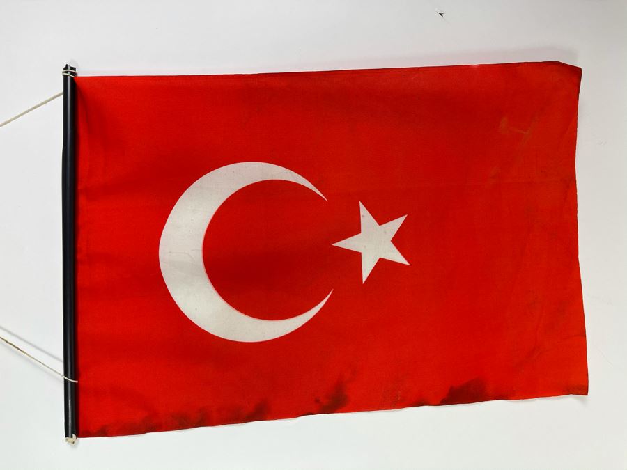 Vintage Flag Of Turkey 18.5 X 29 [Photo 2]