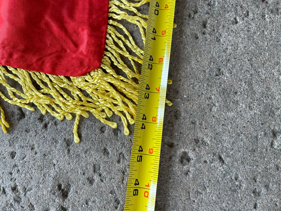 Vintage Soviet Union USSR Satin Banner Flag Featuring Lenin Double-Sided 6' X 44' [Photo 16]