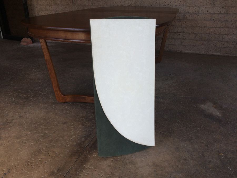 Stanley Mid-Century Dining Table with 6 Cane Back Chairs and 2 Leaves [Photo 16]