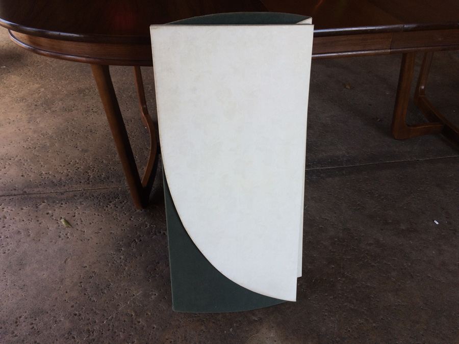 Stanley Mid-Century Dining Table with 6 Cane Back Chairs and 2 Leaves [Photo 17]