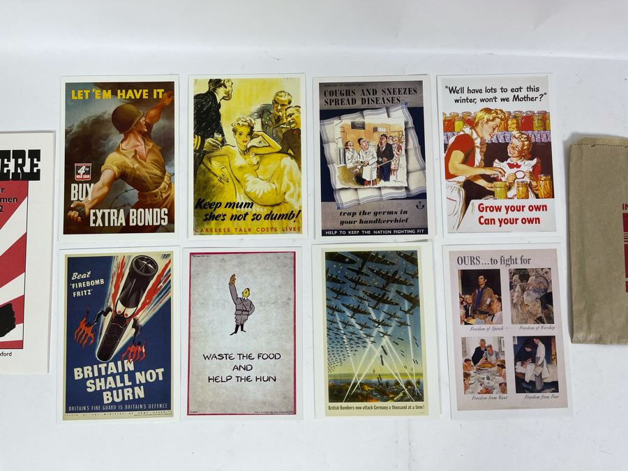 Set Of Eight New Postcards Featuring WWII Posters From The Imperial War Museum In England Plus Reprint Pamphlet Of 'Over There. Instructions FOr American Servicemen In Britain, 1942' [Photo 2]