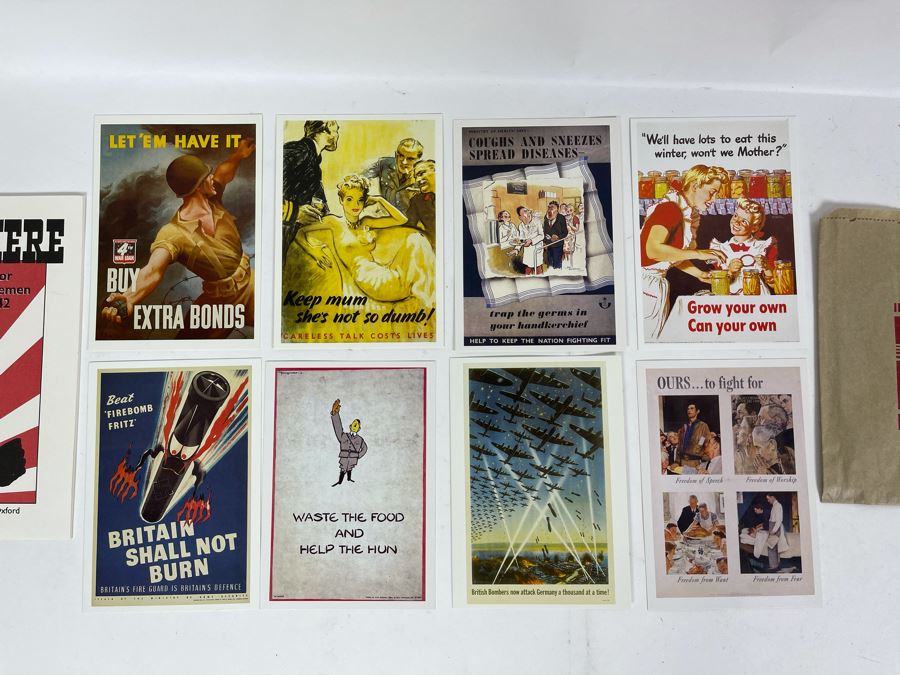 Set Of Eight New Postcards Featuring WWII Posters From The Imperial War Museum In England Plus Reprint Pamphlet Of 'Over There. Instructions FOr American Servicemen In Britain, 1942' [Photo 3]