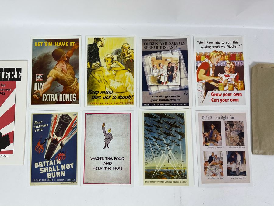 Set Of Eight New Postcards Featuring WWII Posters From The Imperial War Museum In England Plus Reprint Pamphlet Of 'Over There. Instructions FOr American Servicemen In Britain, 1942' [Photo 4]