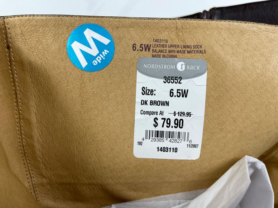 New Ladies Leather Dark Brown Boots Size 6.5W Originally $129 [Photo 5]