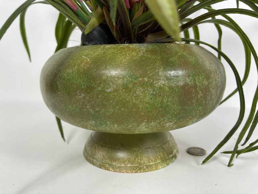 Silk Orchid Floral Arrangment With Metal Vase 16W X 16H [Photo 4]