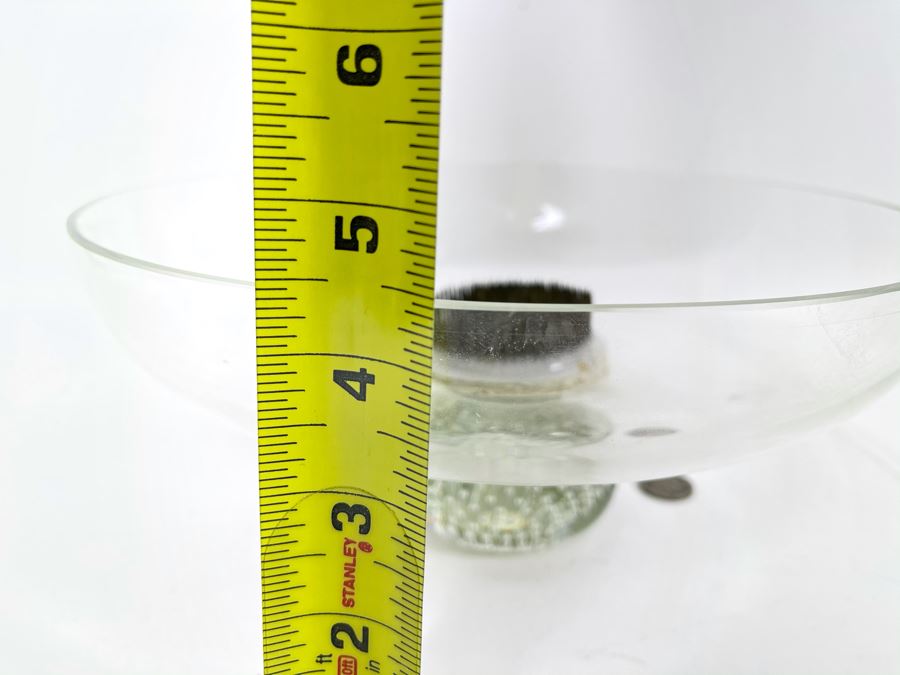 Glass Footed Floral Vase With Frog 10W X 4.5H [Photo 5]