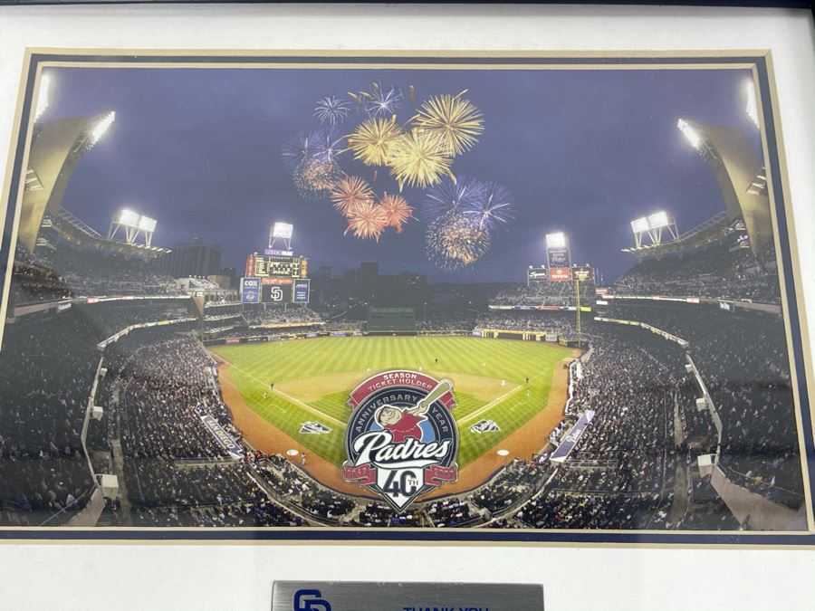 Framed San Diego Padres Photograph And Pin 1969-2009 40th Anniversay Year 11 X 9 [Photo 3]
