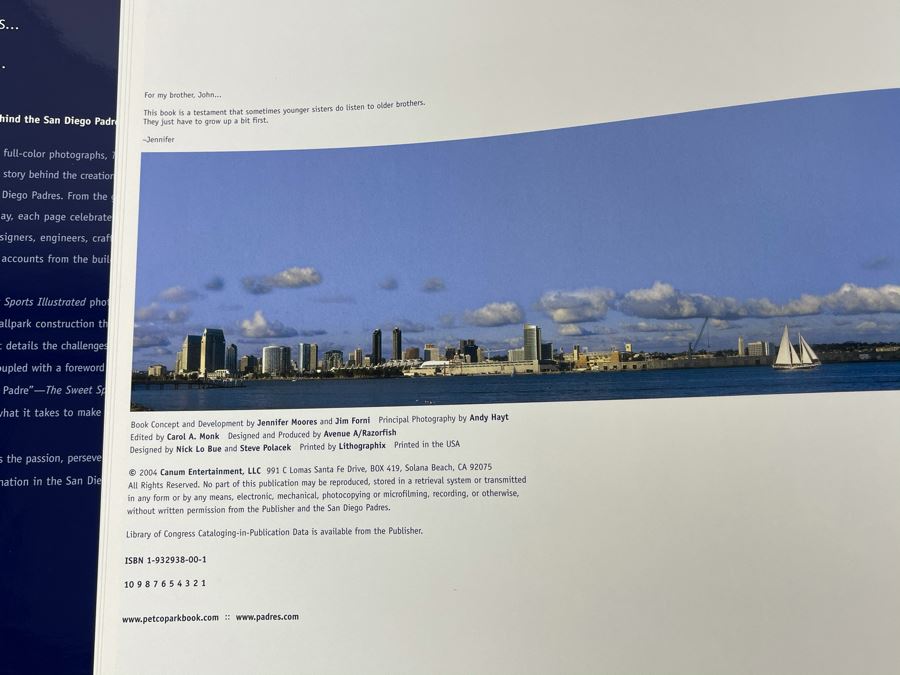 First Edition Book The Sweet Spot: The Story Of The San Diego Padres Petco Park [Photo 7]