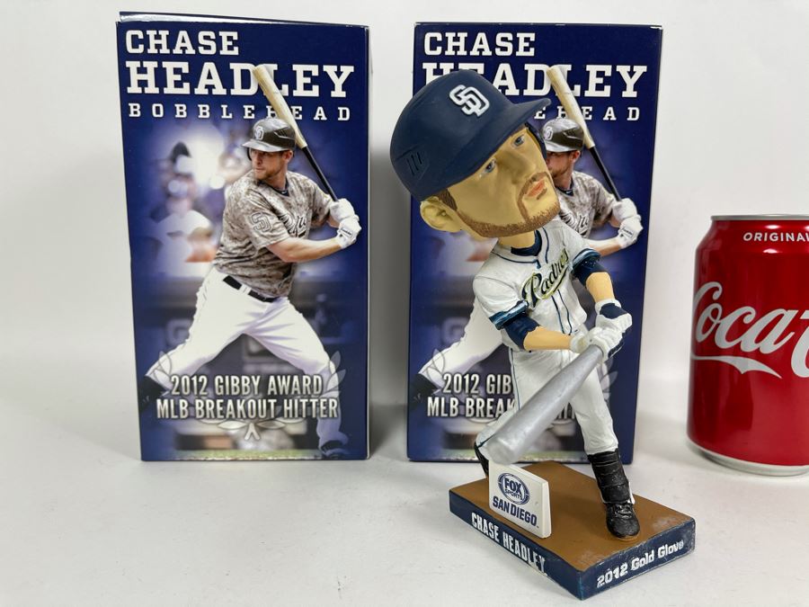 Pair Of Vintage 2013 New Old Stock Chase Headley San Diego Padres Bobbleheads [Photo 1]