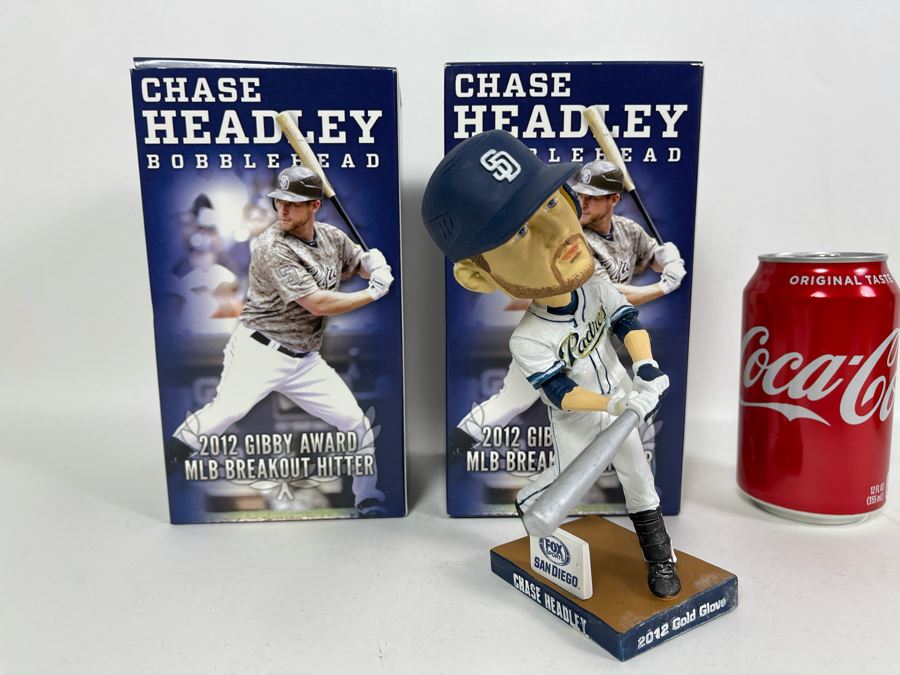 Pair Of Vintage 2013 New Old Stock Chase Headley San Diego Padres Bobbleheads [Photo 2]
