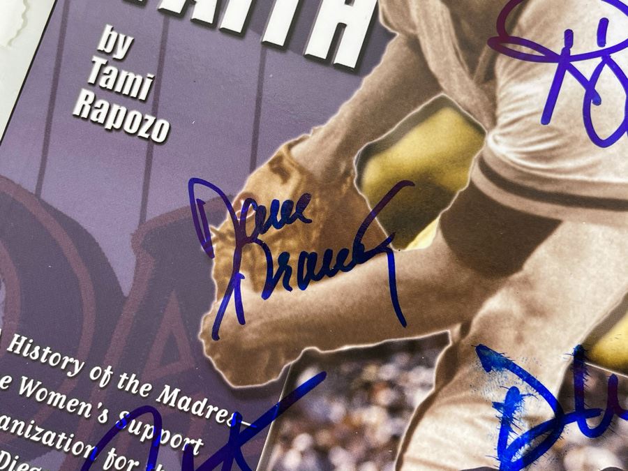 Hand Signed Autographs By: Tony Gwynn, Randy Jones, Ozzie Smith, Dave Winfield, Steve Garvey, Dave Draveky And Bip Roberts - Keepers Of The Faith - History Of The Madres Book [Photo 7]