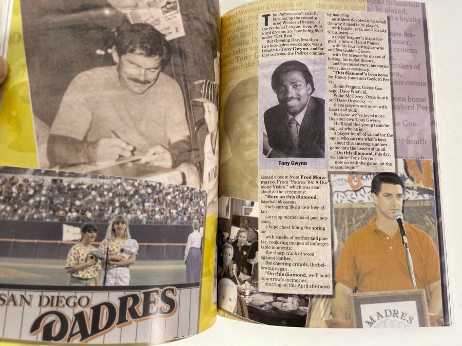 Hand Signed Autographs By: Tony Gwynn, Randy Jones, Ozzie Smith, Dave Winfield, Steve Garvey, Dave Draveky And Bip Roberts - Keepers Of The Faith - History Of The Madres Book [Photo 12]