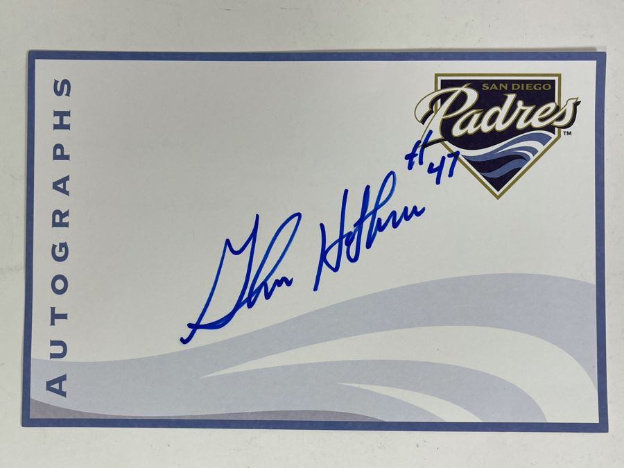Glenn Hoffman #47 San Diego Padres Autograph 3rd Base Coach / Brother Of Trevor Hoffman 8.5 X 5.5