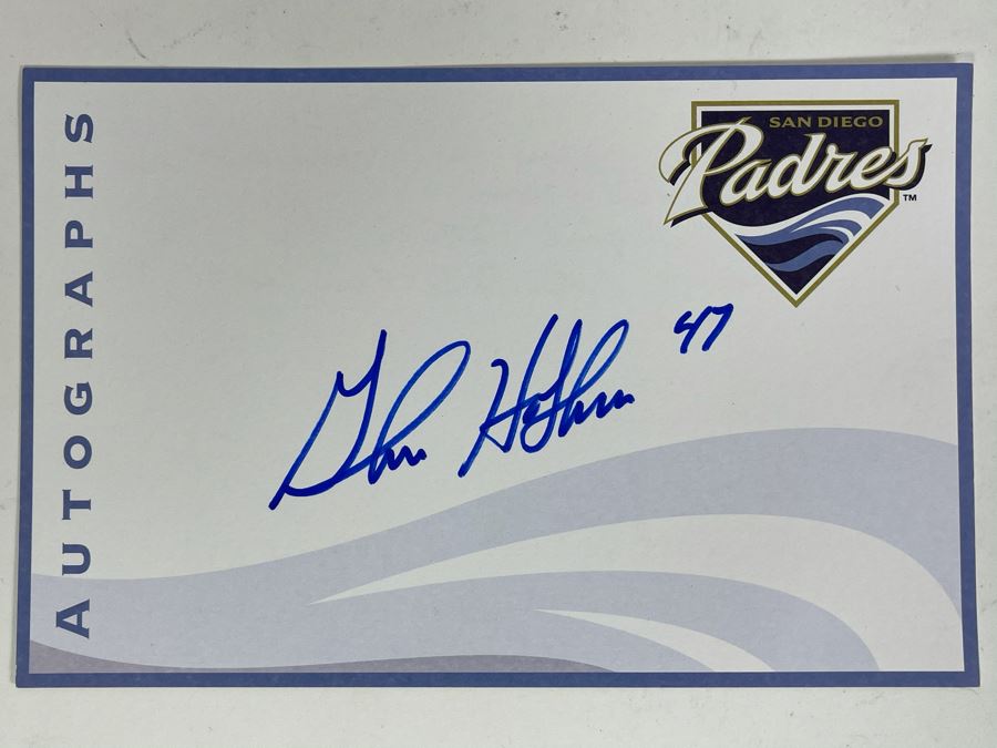 Glenn Hoffman #47 San Diego Padres Autograph 3rd Base Coach / Brother Of Trevor Hoffman 8.5 X 5.5 [Photo 1]