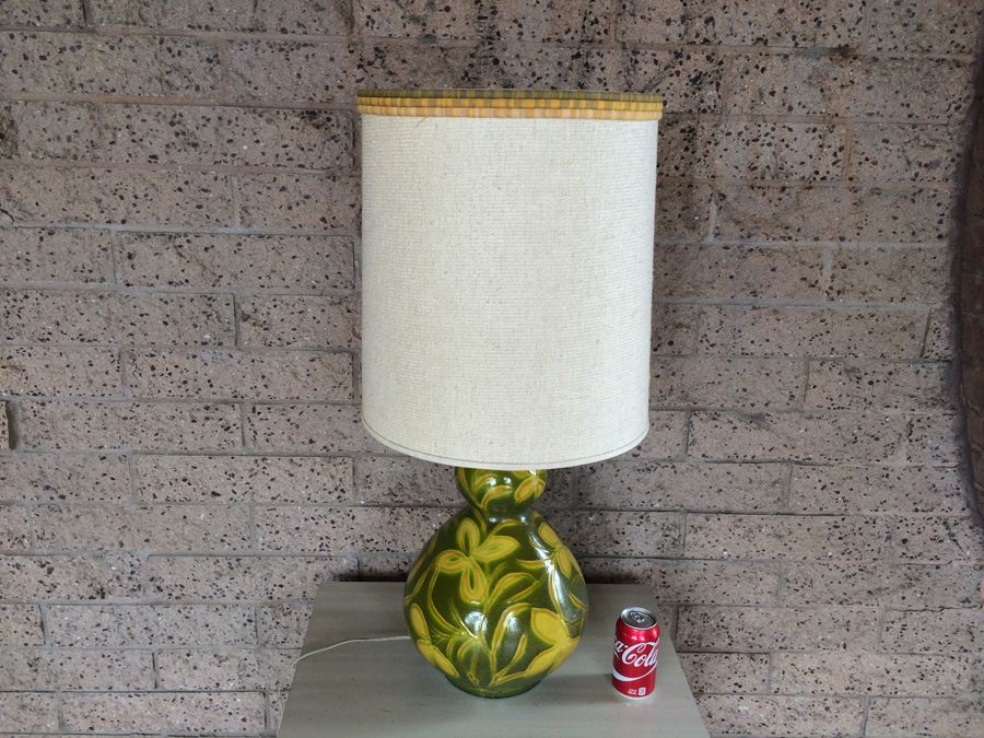 Mid-Century Green and Yellow Glazed Lamp [Photo 10]