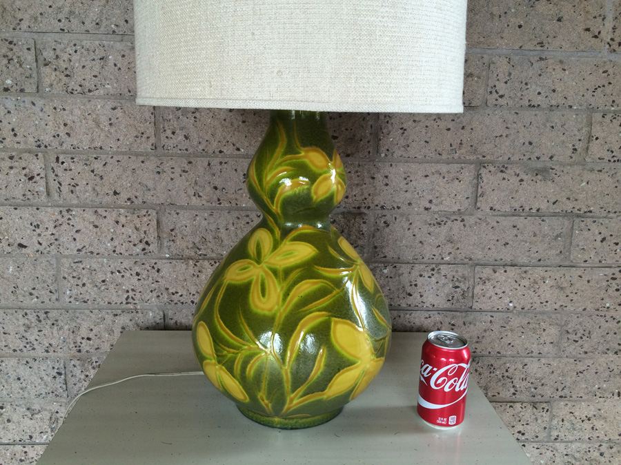 Mid-Century Green and Yellow Glazed Lamp [Photo 9]