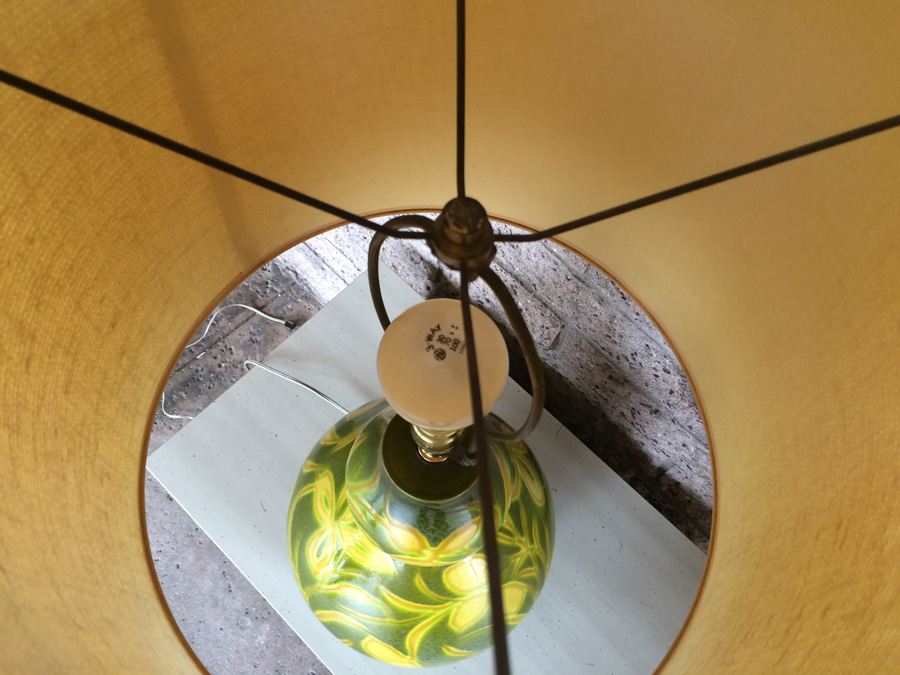 Mid-Century Green and Yellow Glazed Lamp [Photo 8]