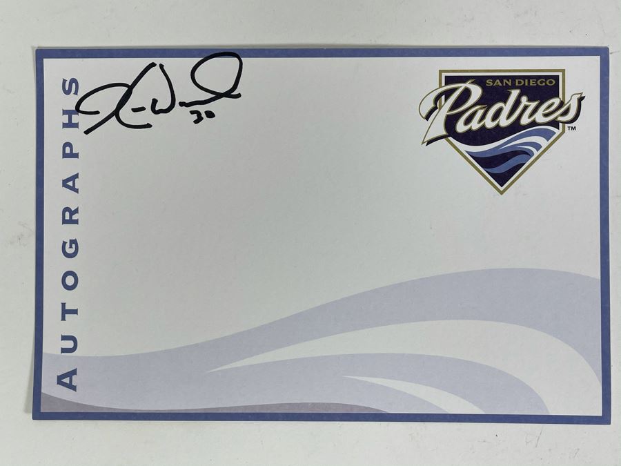 Kevin Ward #30 San Diego Padres Autograph Outfielder 8.5 X 5.5 [Photo 1]