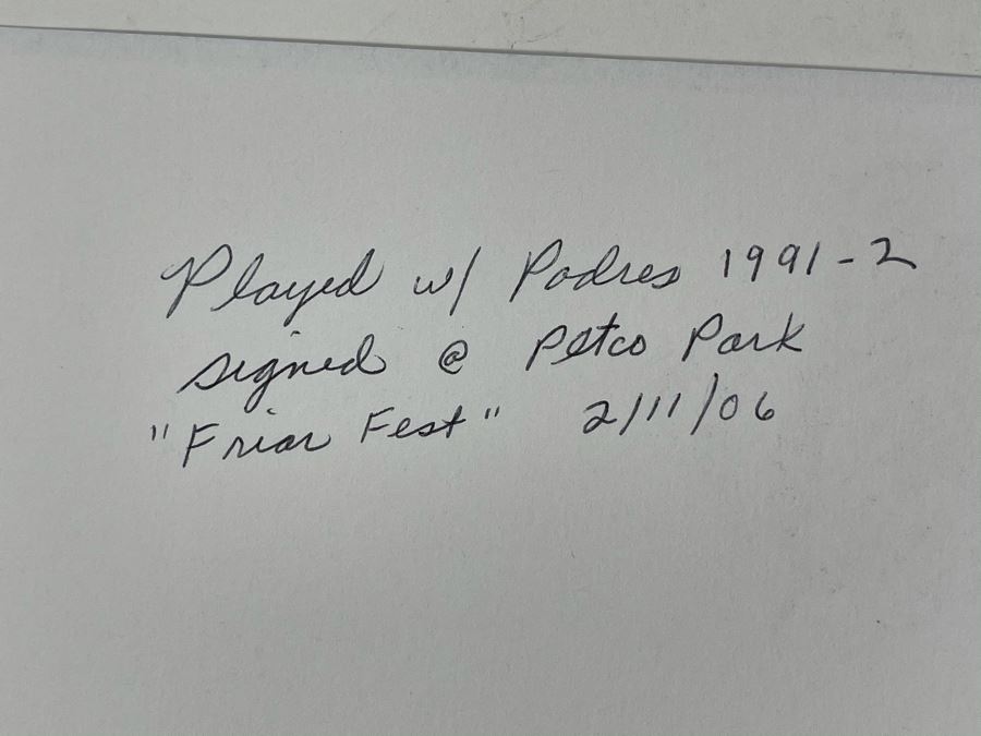 Kevin Ward #30 San Diego Padres Autograph Outfielder 8.5 X 5.5 [Photo 3]