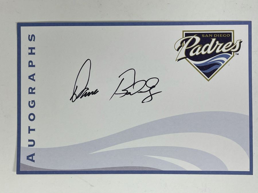 Darren Balsley #36 San Diego Padres Autograph Pitching Coach 8.5 X 5.5