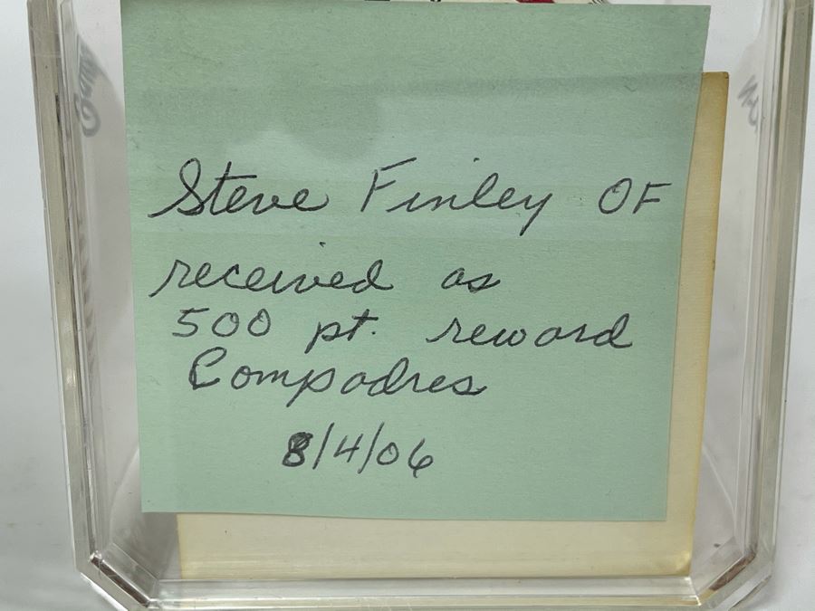 Steve Finley Autograph San Diego Padres Signed Baseball [Photo 4]