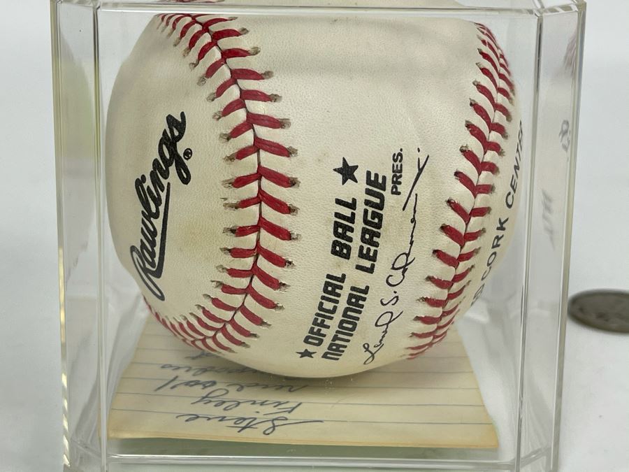 Steve Finley Autograph San Diego Padres Signed Baseball [Photo 3]