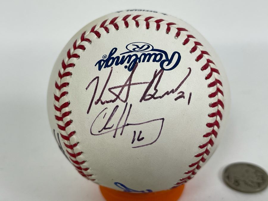 Signed San Diego Padres Baseball: Autographs Of Josh Bard, Bud Black, Kevin Towers, Heath Bell, Chase Headley, Nick Hundley [Photo 4]