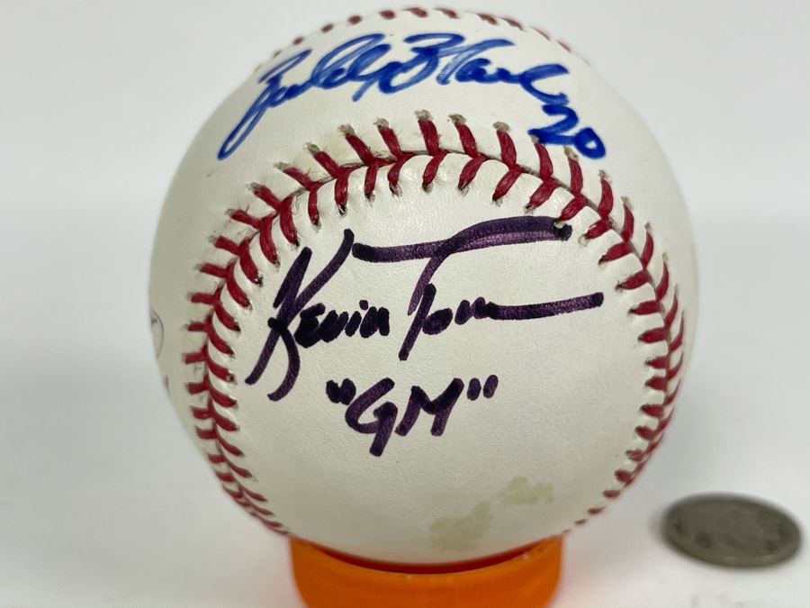 Signed San Diego Padres Baseball: Autographs Of Josh Bard, Bud Black, Kevin Towers, Heath Bell, Chase Headley, Nick Hundley [Photo 6]