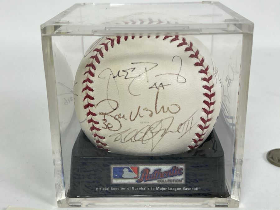 Signed San Diego Padres Baseball: Autographs Of Trevor Hoffman, Jake Peavy, Ryan Klesko, Mark Loretta, Jerry Coleman, Khalil Greene, Bruch Bochy And More - See Details [Photo 2]