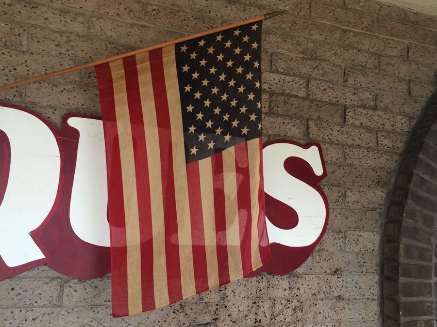 Vintage American Flag with Wooden Pole [Photo 5]