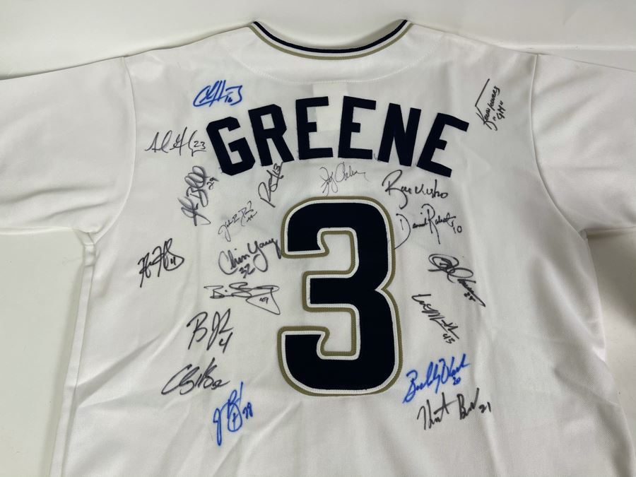Khalil Greene San Diego Padres Baseball Jersey: Signed Autographs From Jake  Peavy, Ryan Klesko, Dave Roberts, Chris Young, Brian Sweeney, Adrian  Gonzales, Bud Black And More - See Details