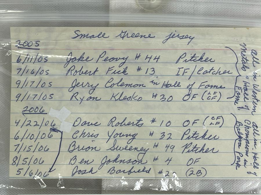 Khalil Greene San Diego Padres Baseball Jersey: Signed Autographs From Jake Peavy, Ryan Klesko, Dave Roberts, Chris Young, Brian Sweeney, Adrian Gonzales, Bud Black And More - See Details [Photo 23]