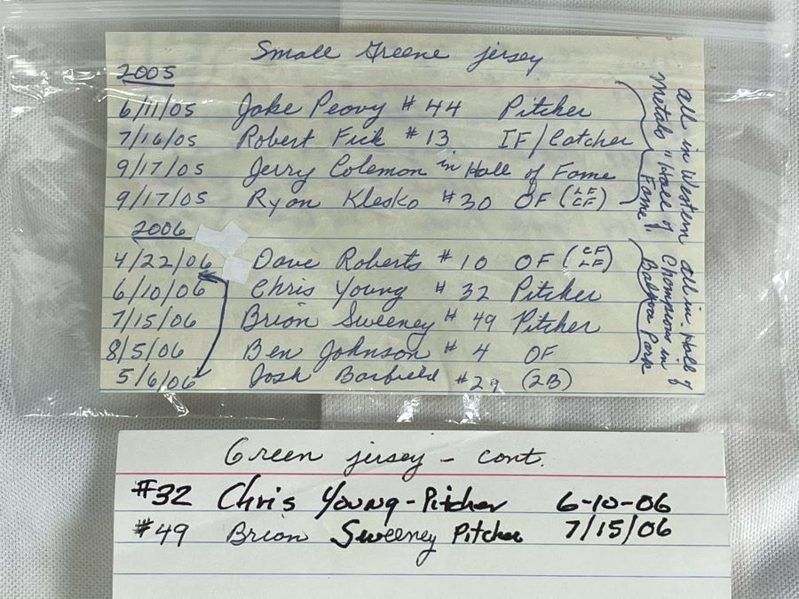 Khalil Greene San Diego Padres Baseball Jersey: Signed Autographs From Jake Peavy, Ryan Klesko, Dave Roberts, Chris Young, Brian Sweeney, Adrian Gonzales, Bud Black And More - See Details [Photo 22]