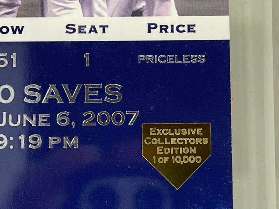 Trevor Hoffman Signed 500 Saves Commemorative Ticket In Acrylic Display Case 4 X 8 [Photo 6]