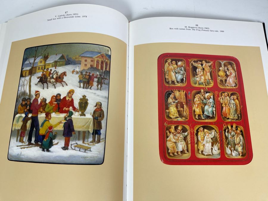 Vintage 1990 Russian Moscow Book Fedoskino Showcasing Russian Lacquer Box Artwork Palekh [Photo 8]
