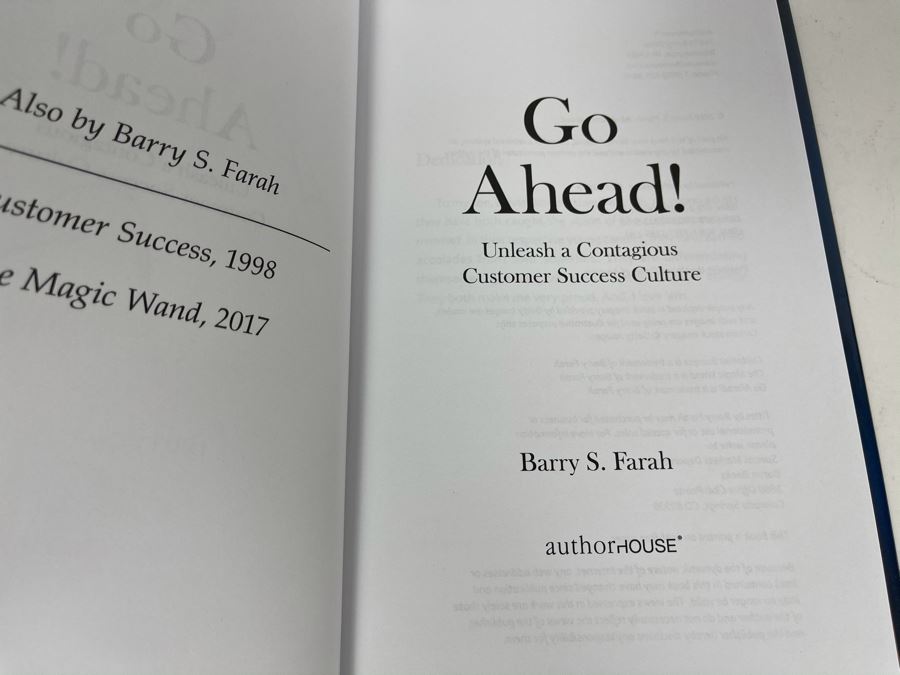 JUST ADDED - Signed Book: Go Ahead! By Barry S. Farah [Photo 6]
