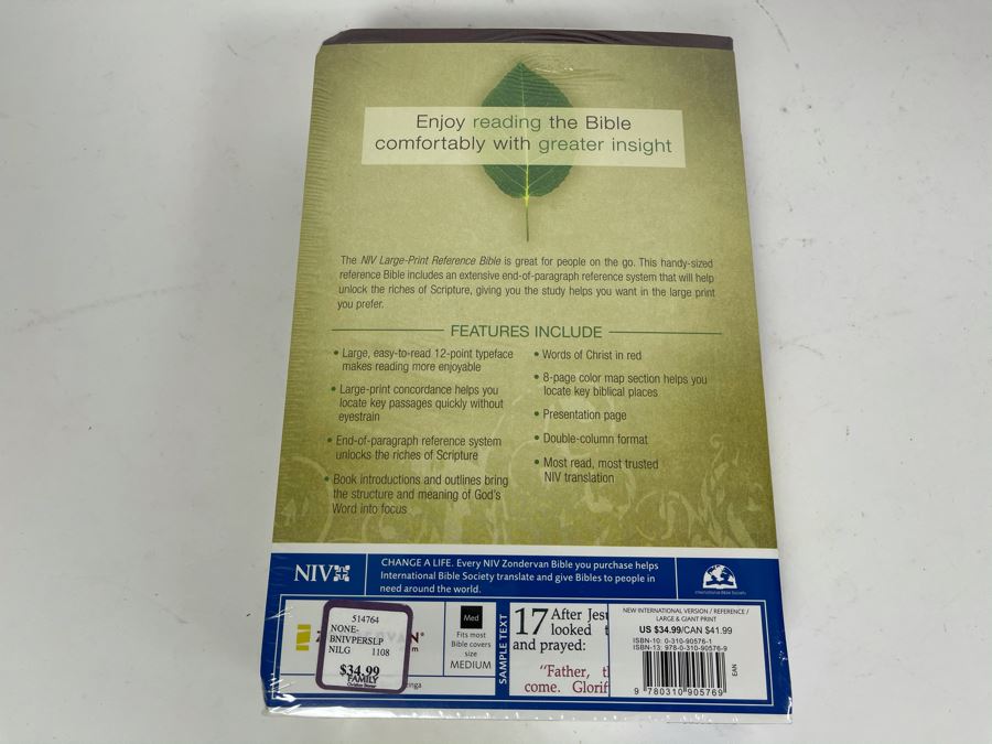 JUST ADDED - New Sealed Holy Bible - NIV New International Version Large Print Reference Bible [Photo 5]