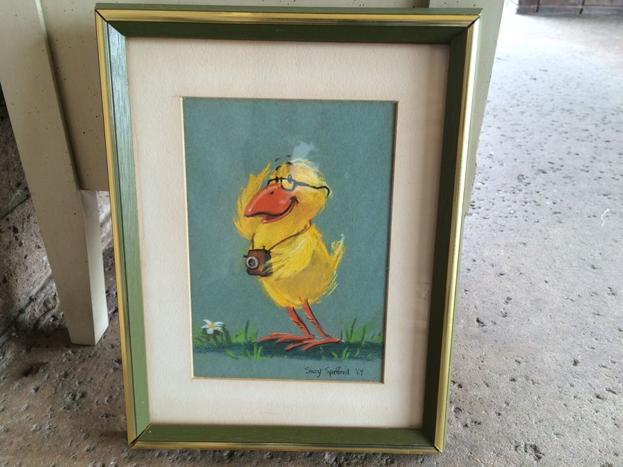 Early 1964 San Diego Artist Suzy Spafford Original Cartoonist Chicken Drawing