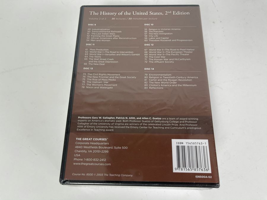 JUST ADDED - New Sealed The Great Courses: The History Of THe United ...